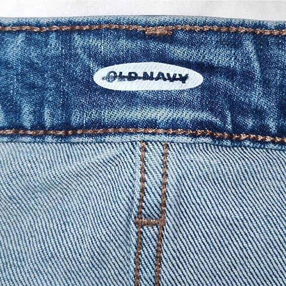 Old Navy Denim Skirt Womens 18 Button Fly Raw Hem distressed Straight - Picture 5 of 7